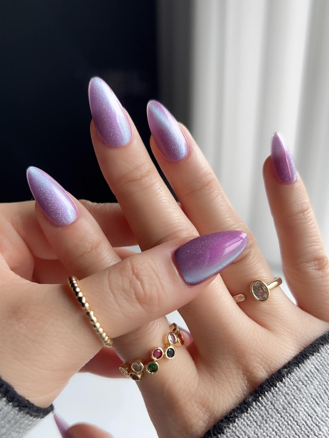Purple planet Reusable Press On Nails