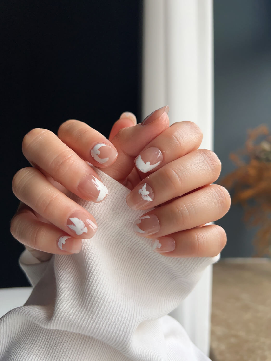 Hand Painted Echoes of Peace Reusable Press On Nails