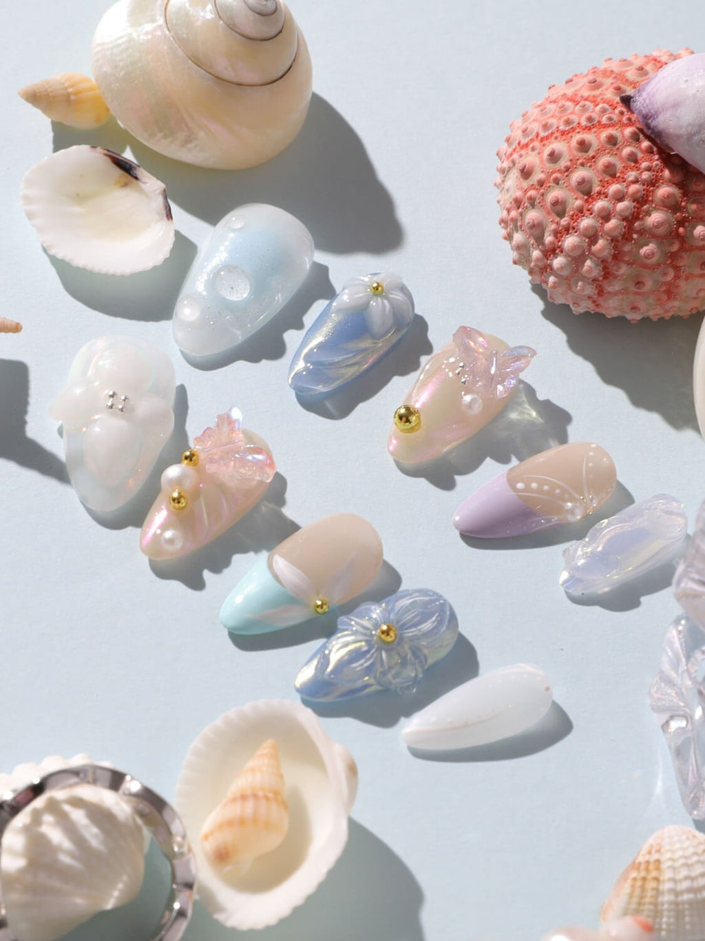Aqua Petal Reusable Press On Nails
