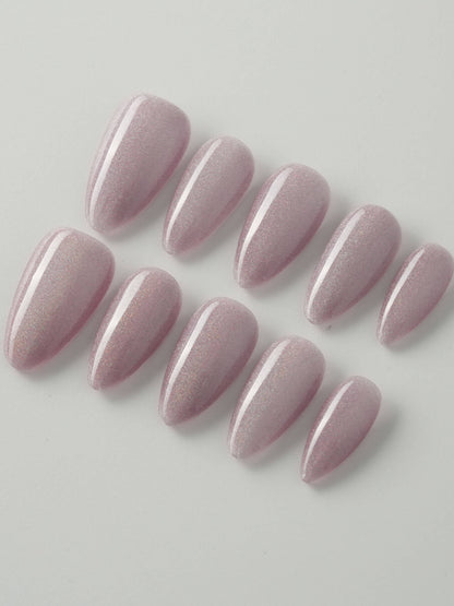 Clean Rainbow Cat Eye Reusable Press On Nails
