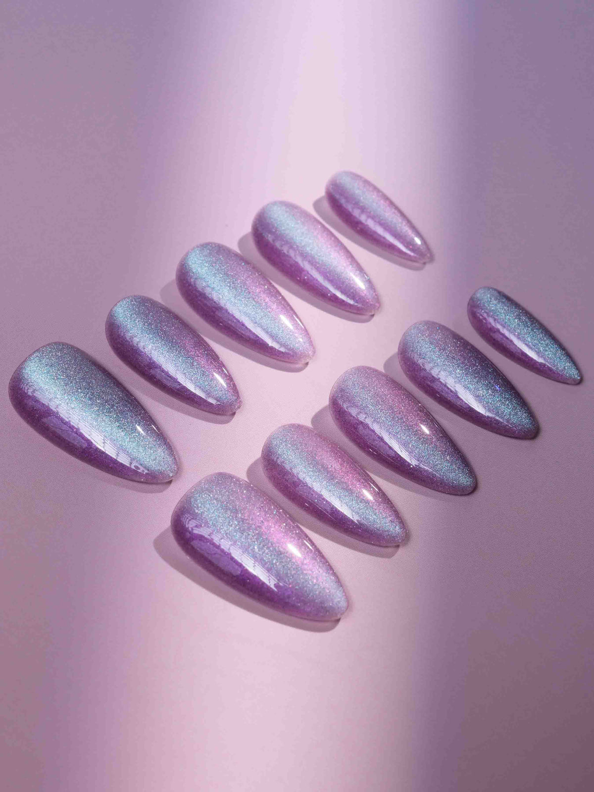 Purple planet Reusable Press On Nails