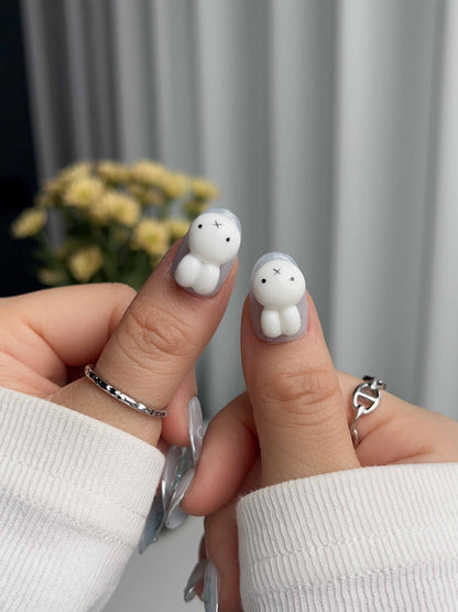 Miffy Summer Reusable Press On Nails