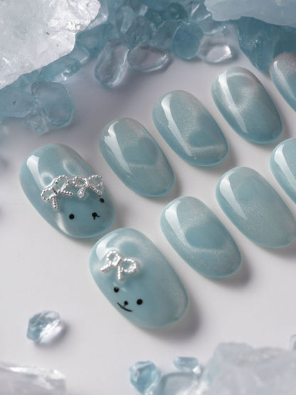 Thump Bunny_Macaron Reusable Press On Nails