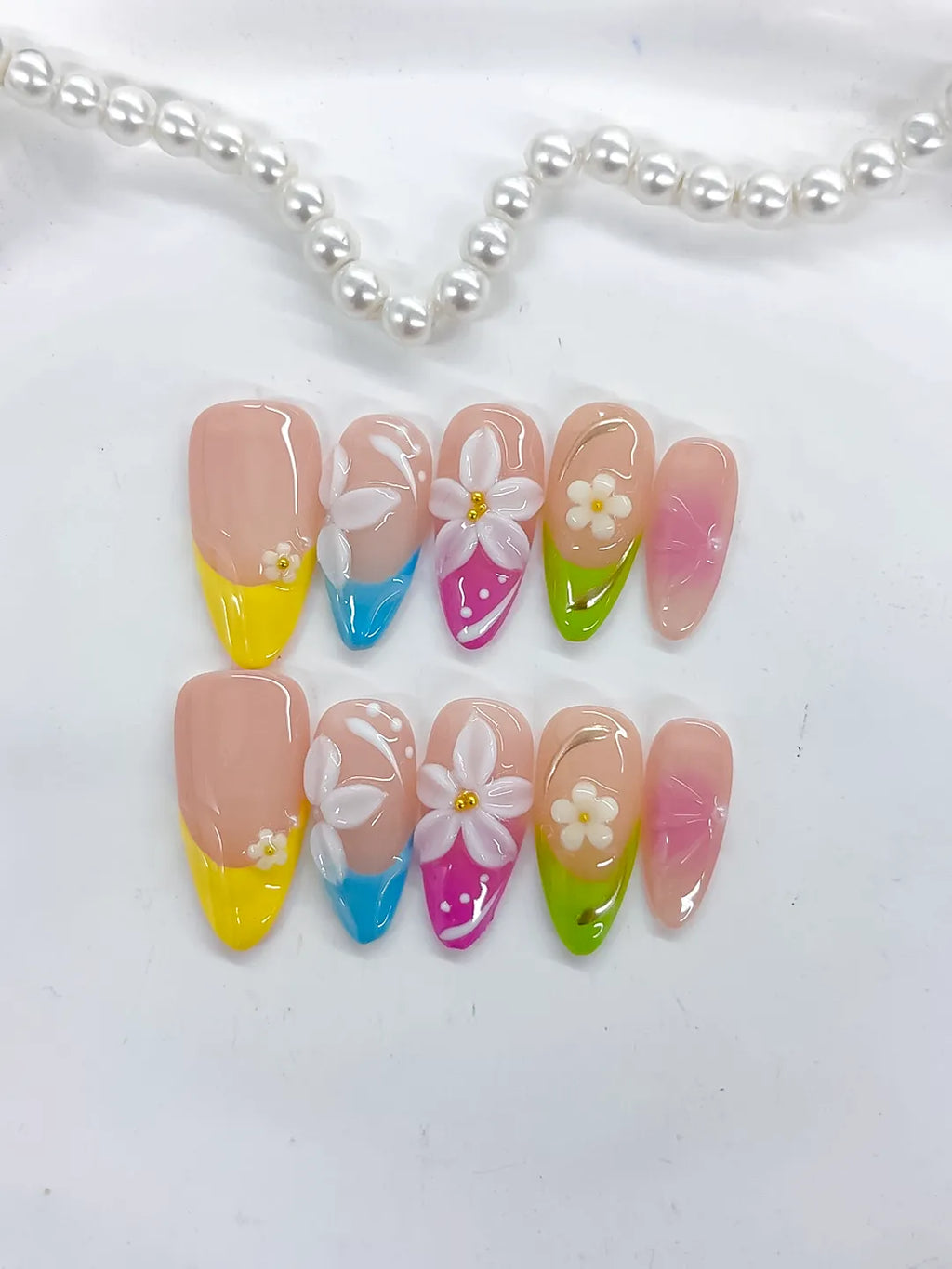 Medium Nude Yellow Almond Abstract Flower Dot Pattern