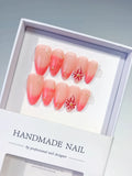 Medium Pink Almond Ombre Flower Stud