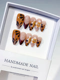 Medium Brown Red Almond Abstract Flower Animal Print