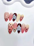 Medium Pink Red Almond Abstract Flower Animal Print