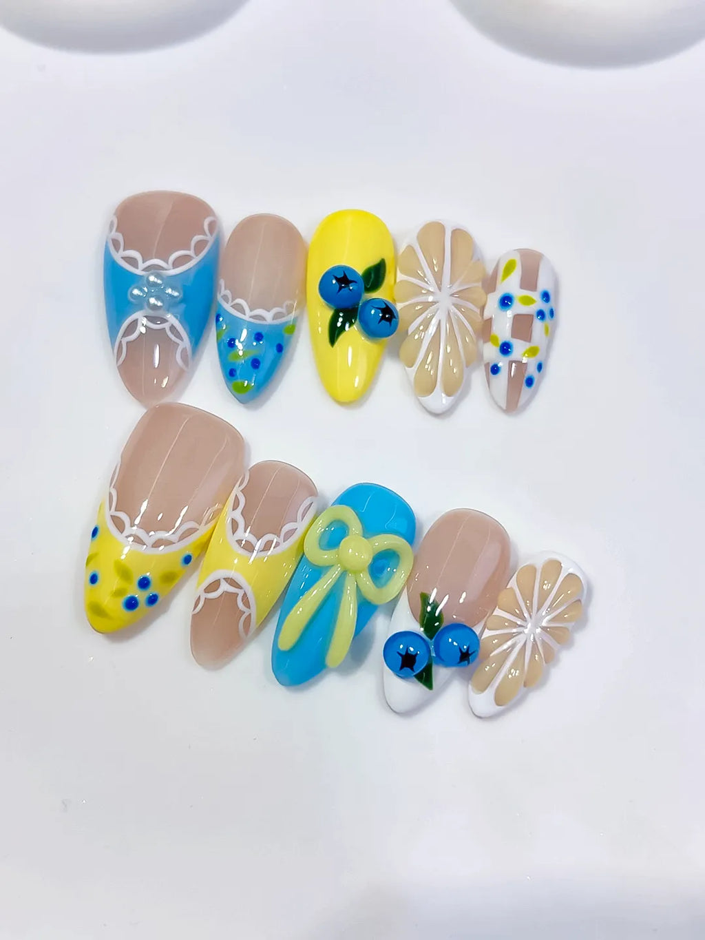 Medium Nude Yellow Almond Abstract Fruit Bow