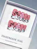 Medium Pink White Square Abstract Flower Animal Print