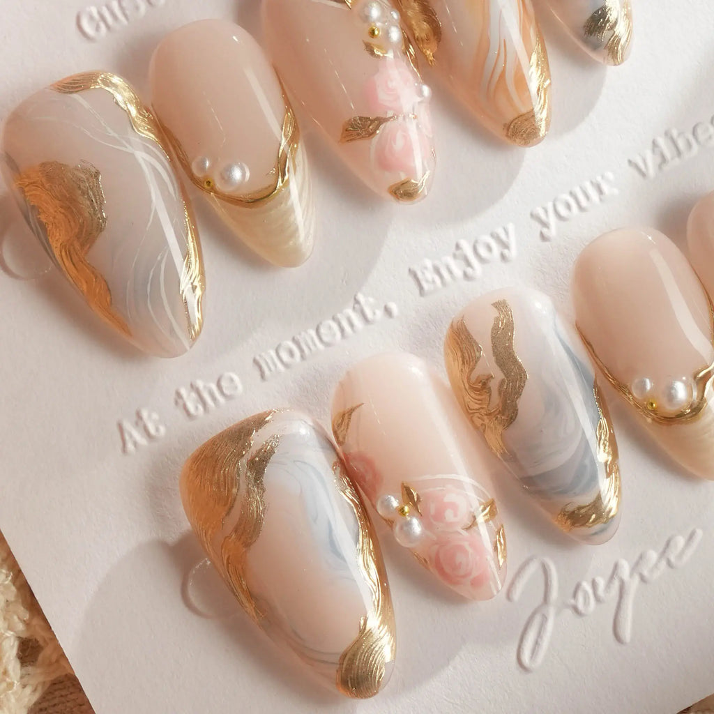 Vintage Mist Reusable Press On Nails
