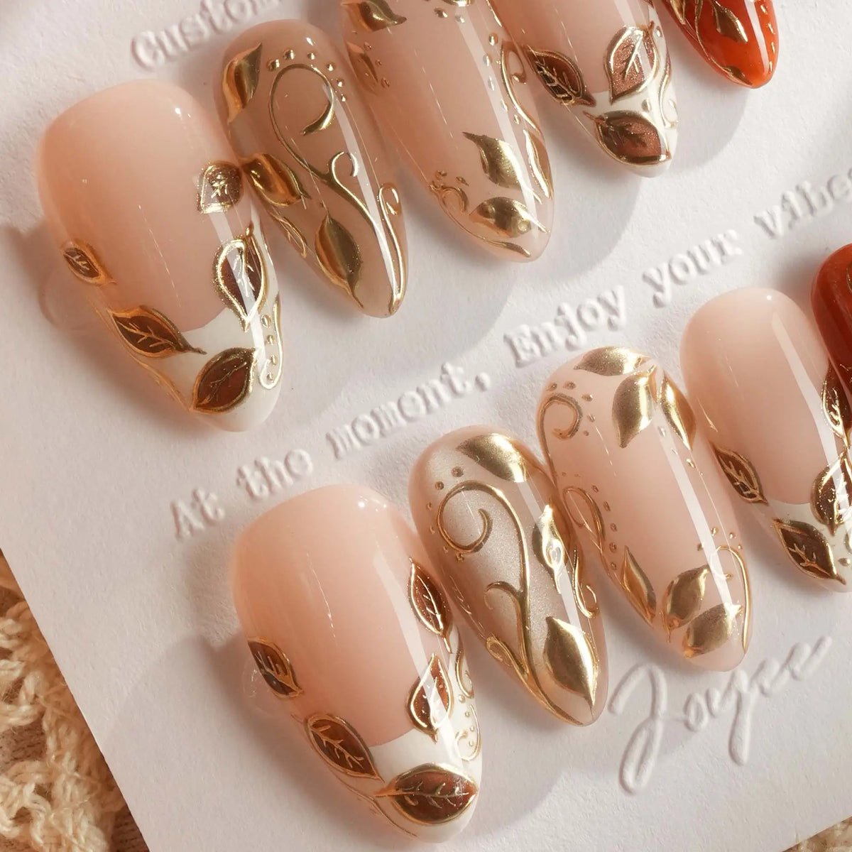 Falling leaves Reusable Press On Nails