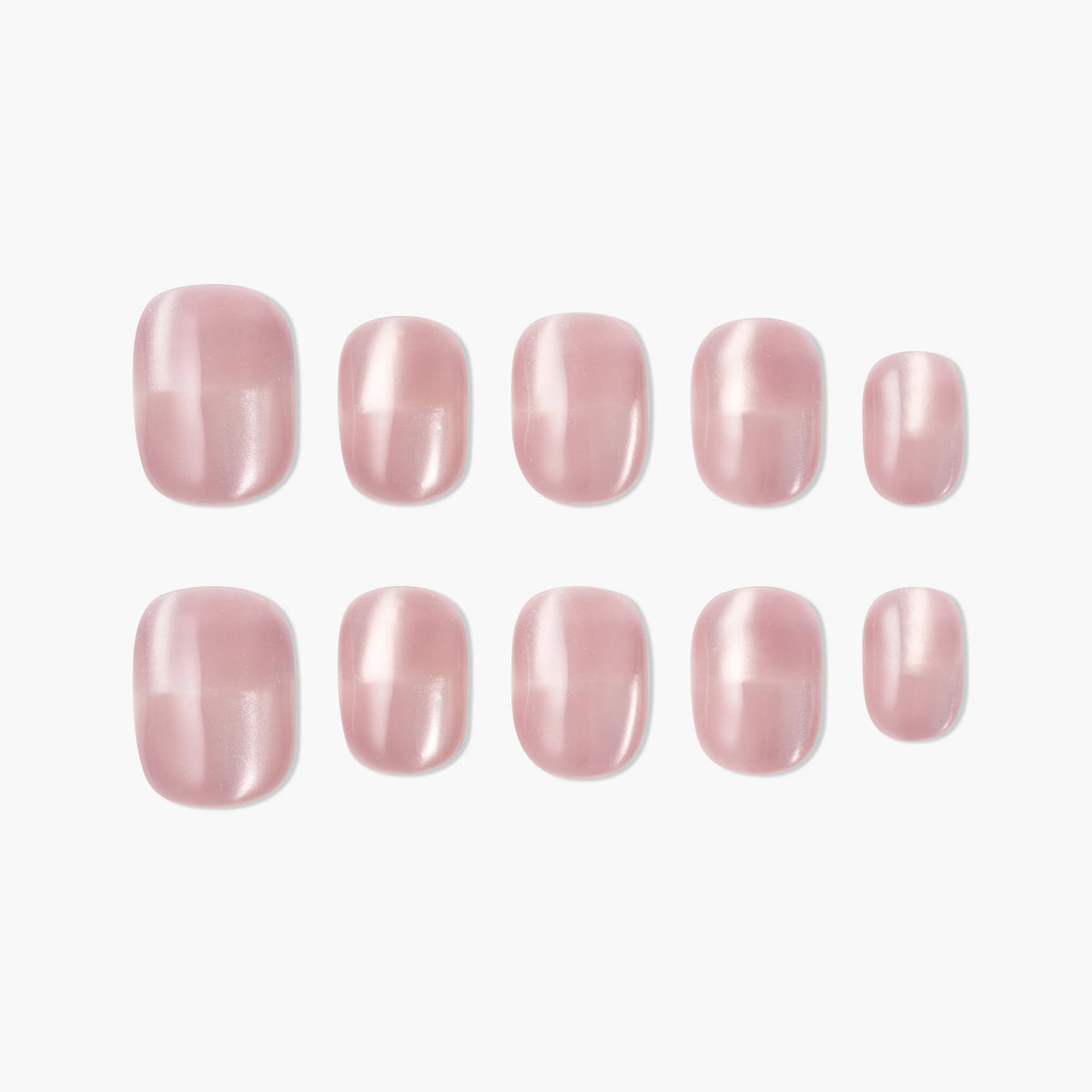 Blush Cat-Eye (Round) Reusable Press On Nails