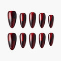 Burgundy Tartan (Almond) Reusable Press On Nails