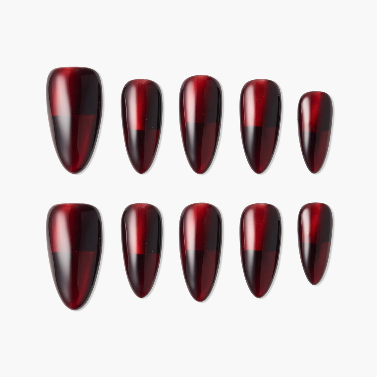 Burgundy Tartan (Almond) Reusable Press On Nails
