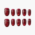 Ruby Tartan Reusable Press On Nails