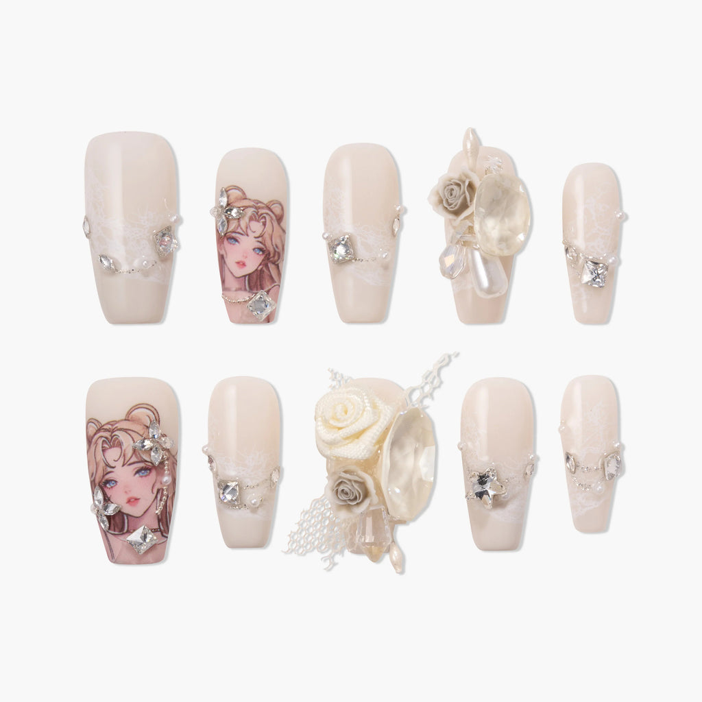 Ivory Rose Reverie Reusable Press On Nails