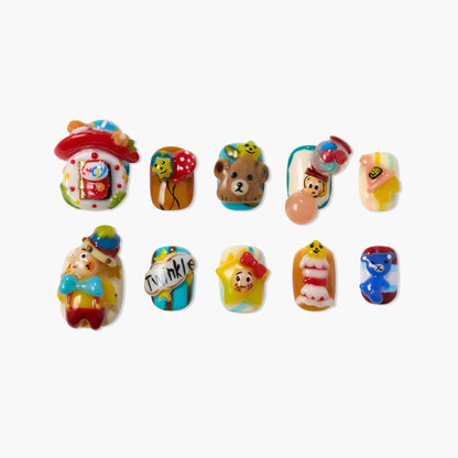 Toy Carnival (Square) Reusable Press On Nails
