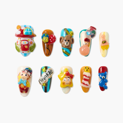Toy Carnival (Almond) Reusable Press On Nails