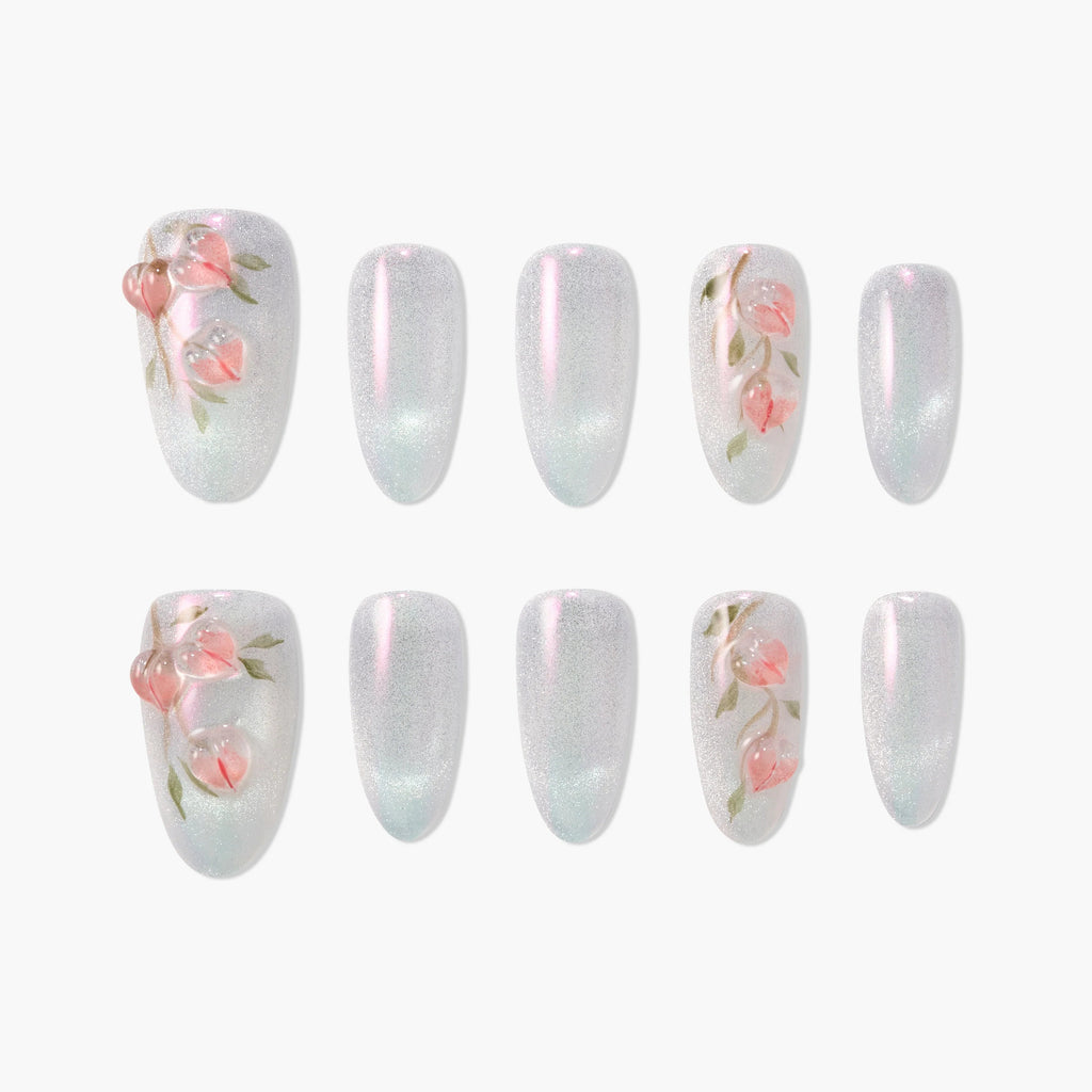 Crystal Dewdrop Reusable Press On Nails