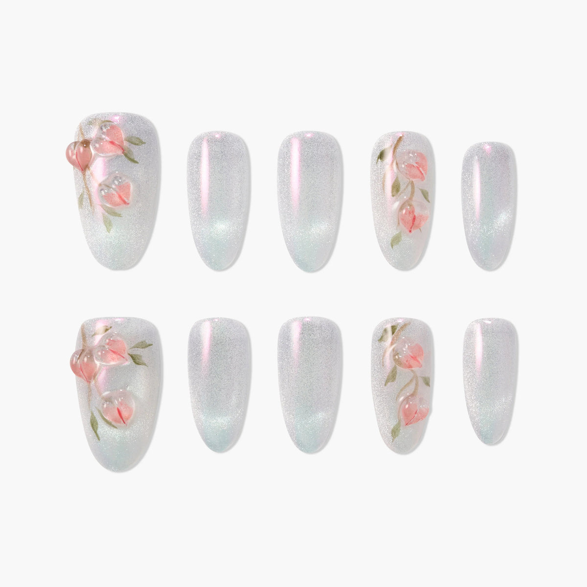 Crystal Dewdrop Reusable Press On Nails