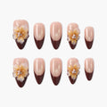 Caramel Bloom Reusable Press On Nails