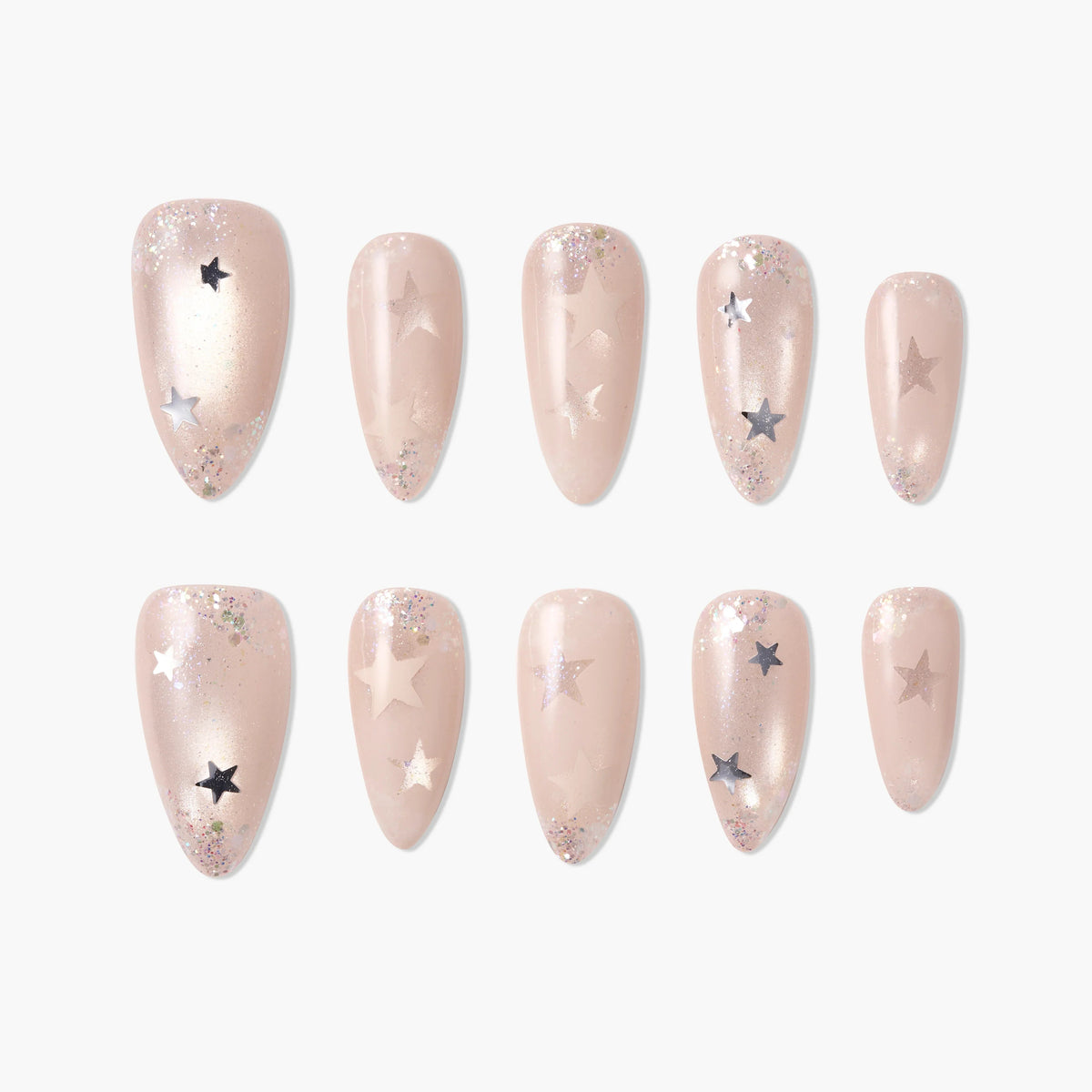 Moonlight Stardust Reusable Press On Nails