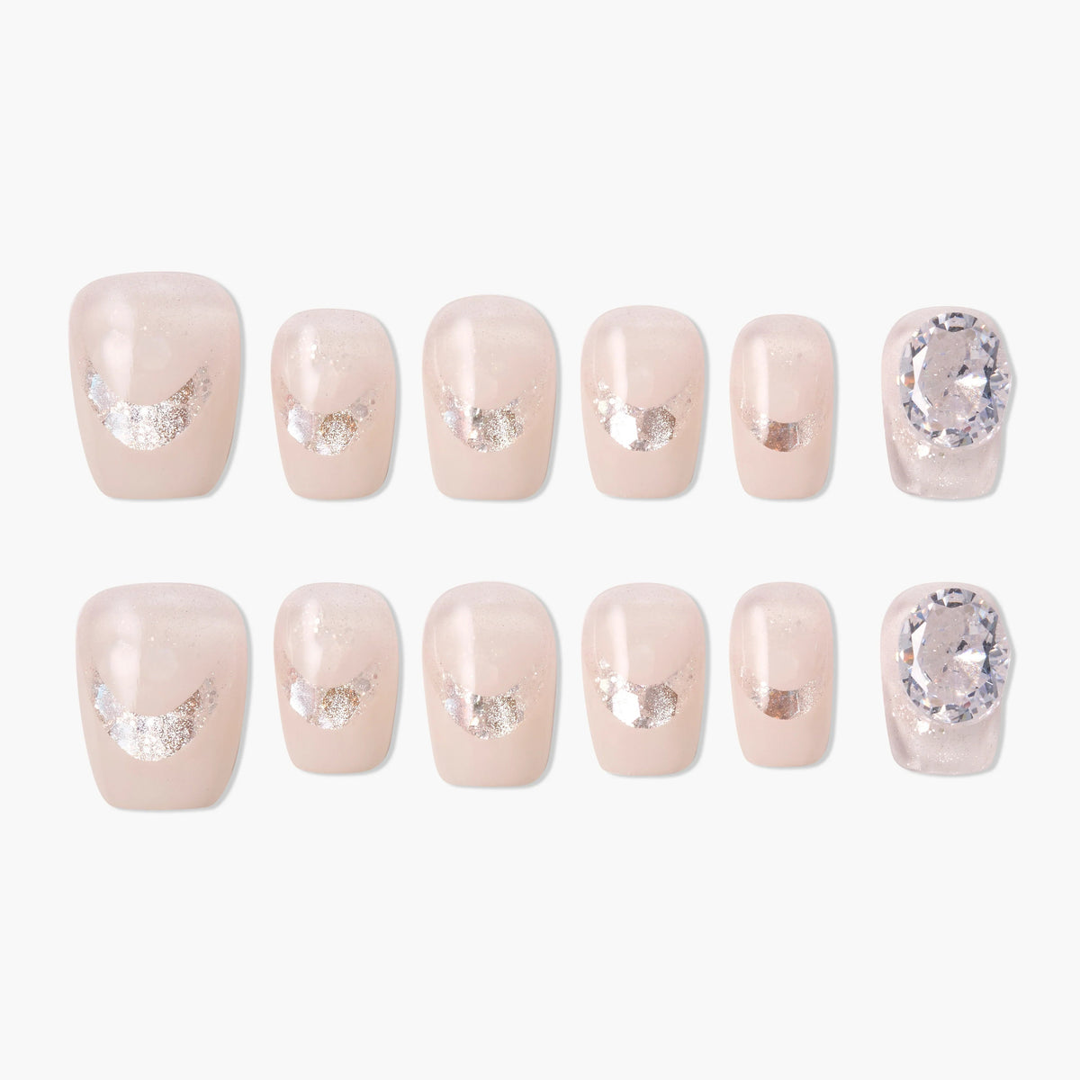Moonlit Crystal Reusable Press On Nails