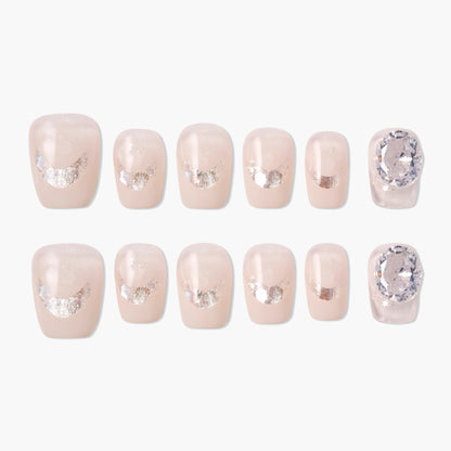 Moonlit Crystal Reusable Press On Nails