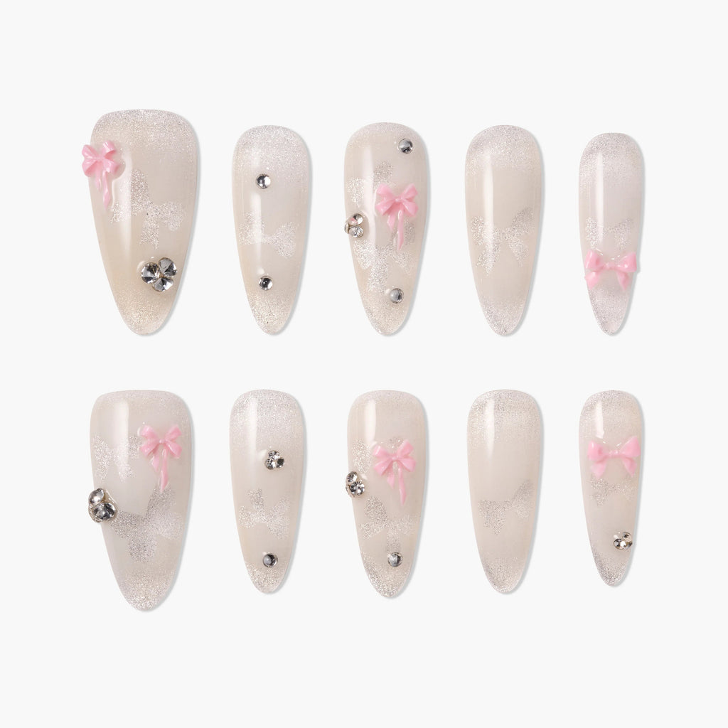 Sugar Ribbon Reusable Press On Nails