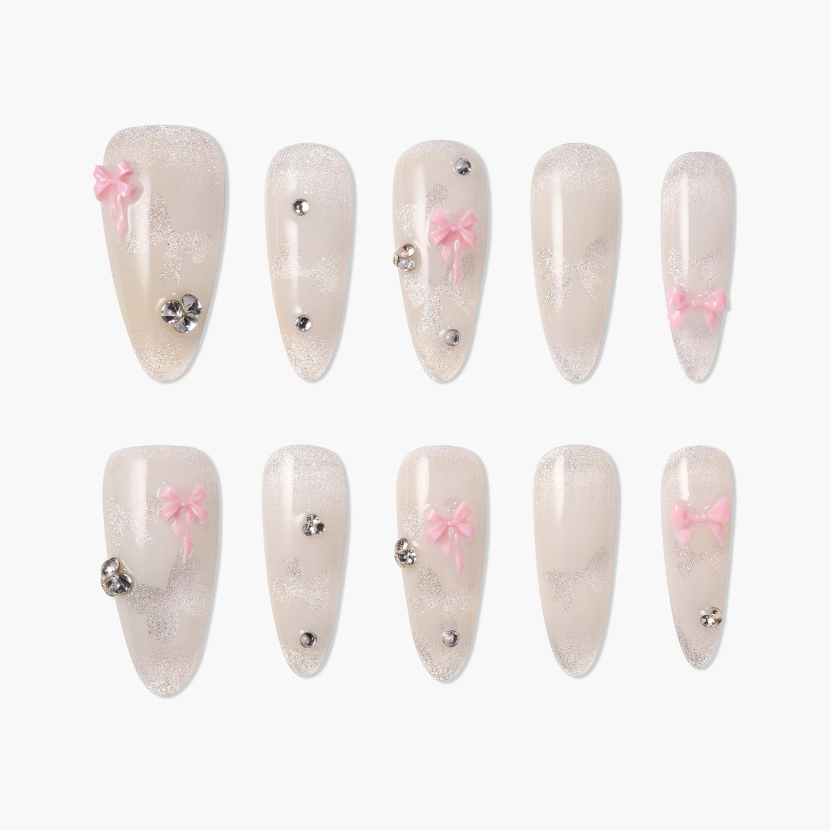 Sugar Ribbon Reusable Press On Nails