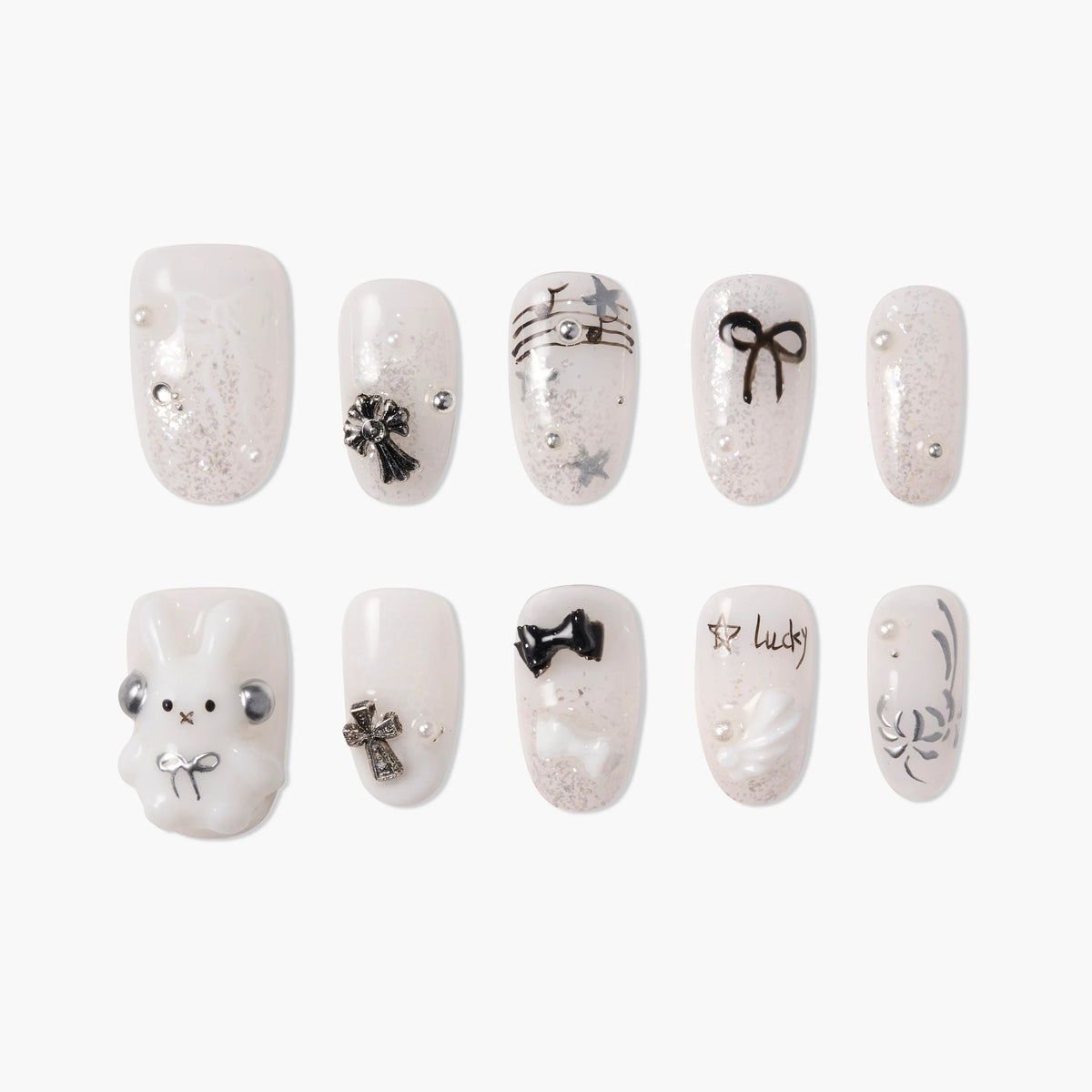 Moonlit Lucky Reusable Press On Nails