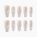 Frosted Halo (Coffin) Reusable Press On Nails