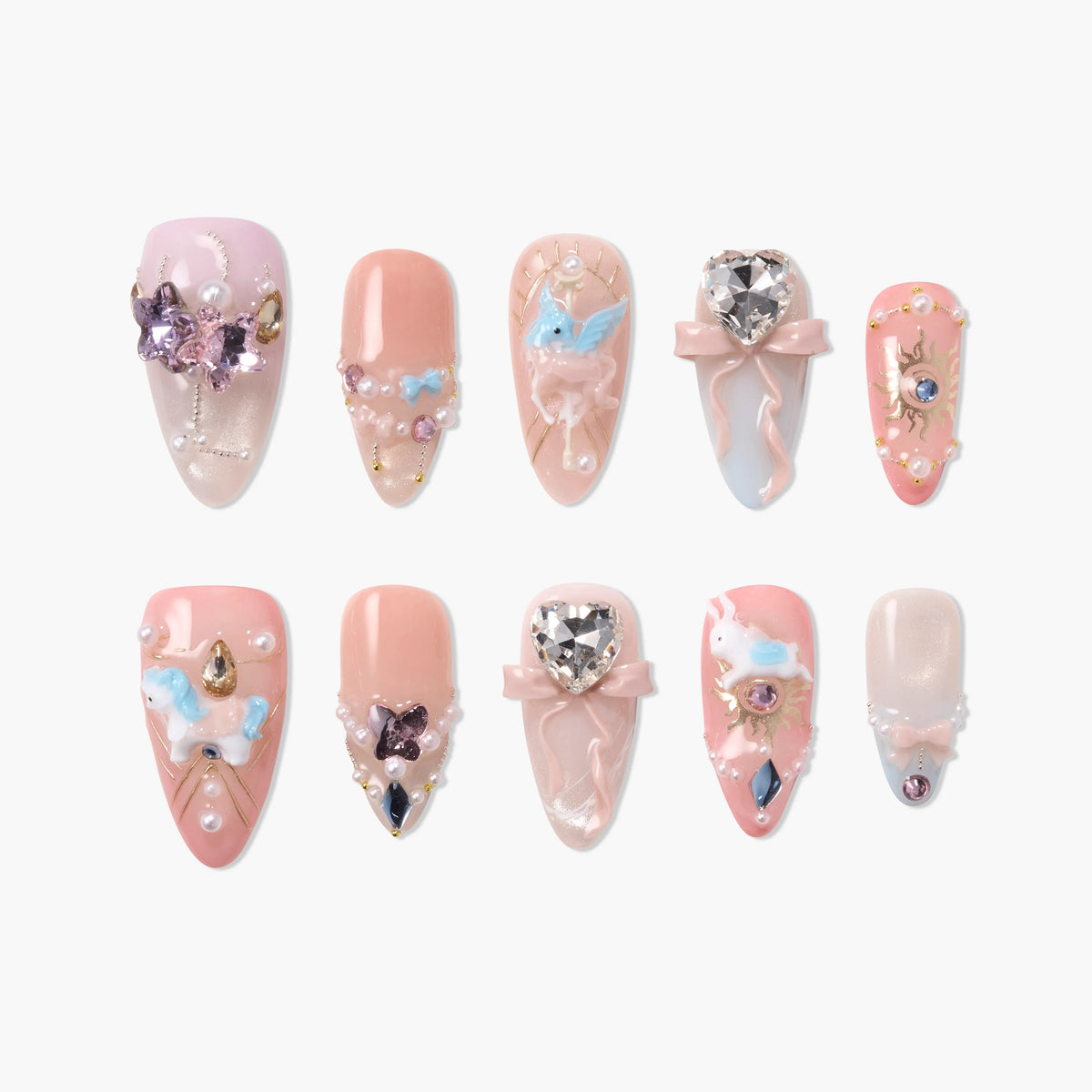 Celestial Carousel Reusable Press On Nails