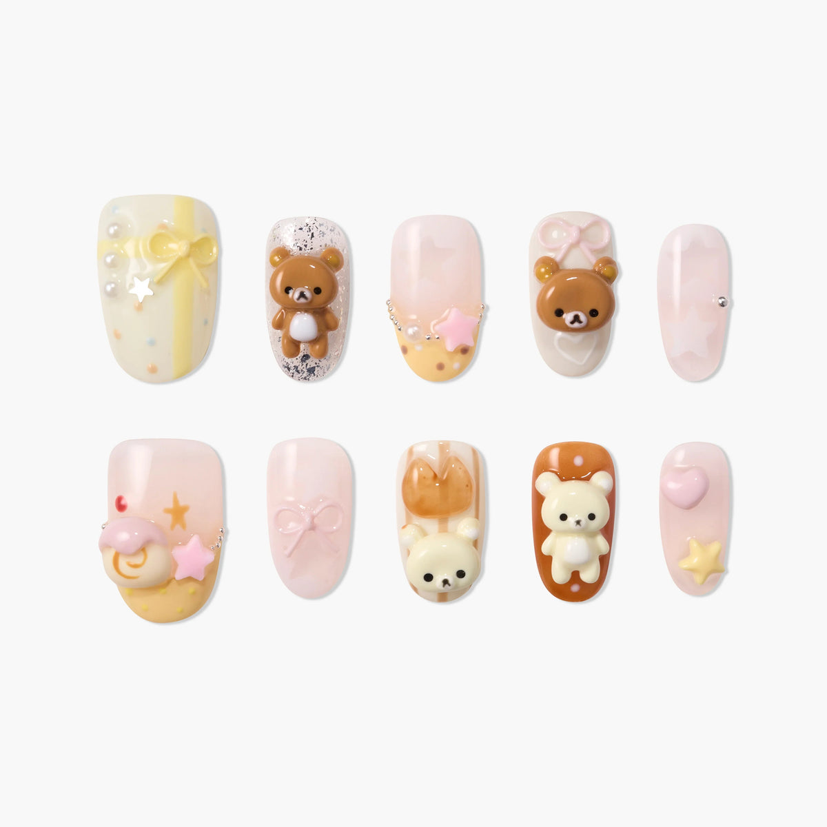 Bear Cookie Parade Reusable Press On Nails