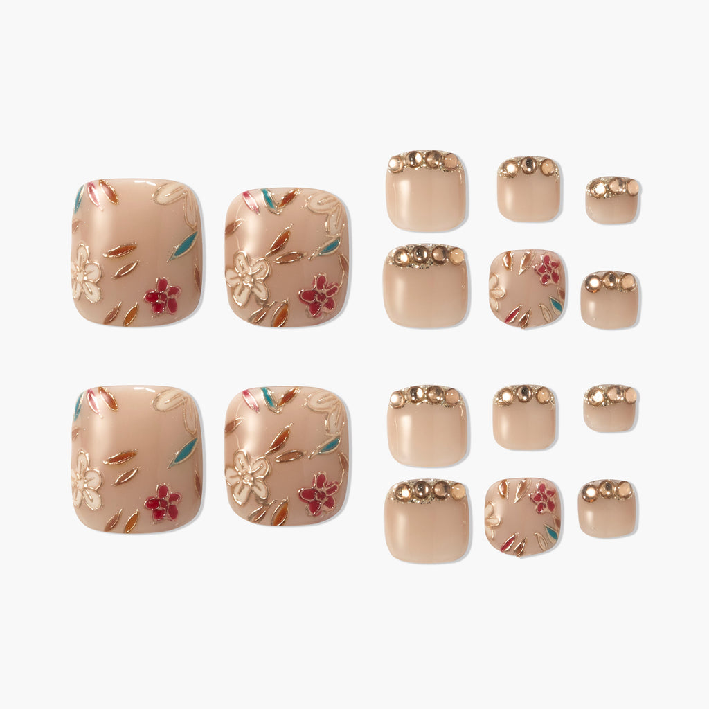 Dreamy Starry Toes Reusable Press On Nails