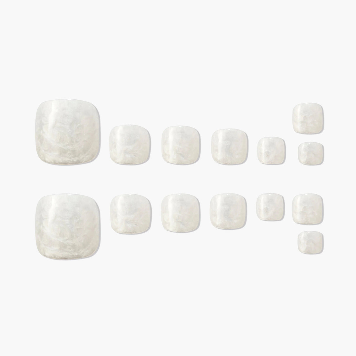 Pearl Glow Toes Reusable Press On Nails