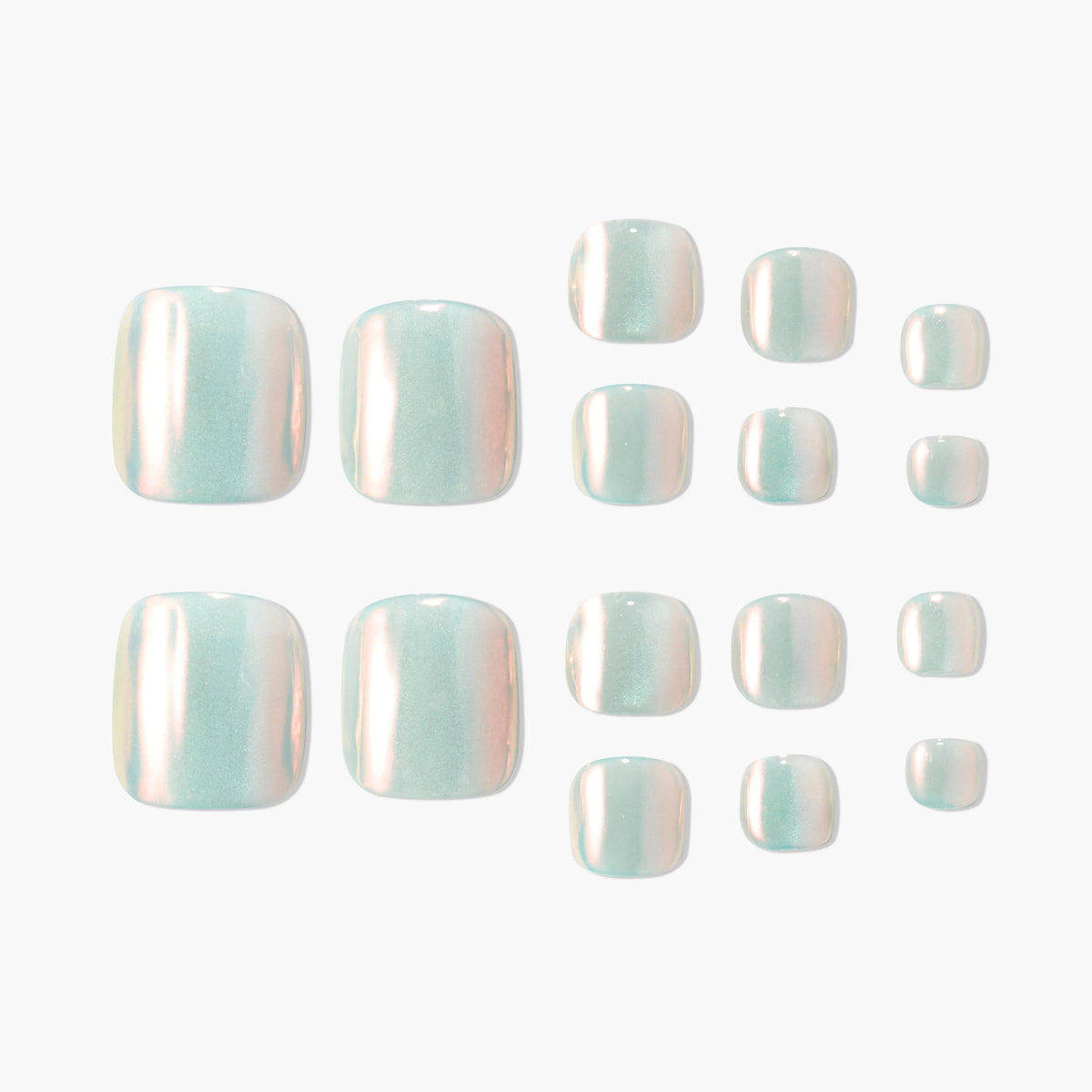 Silver Pearl Toes Reusable Press On Nails