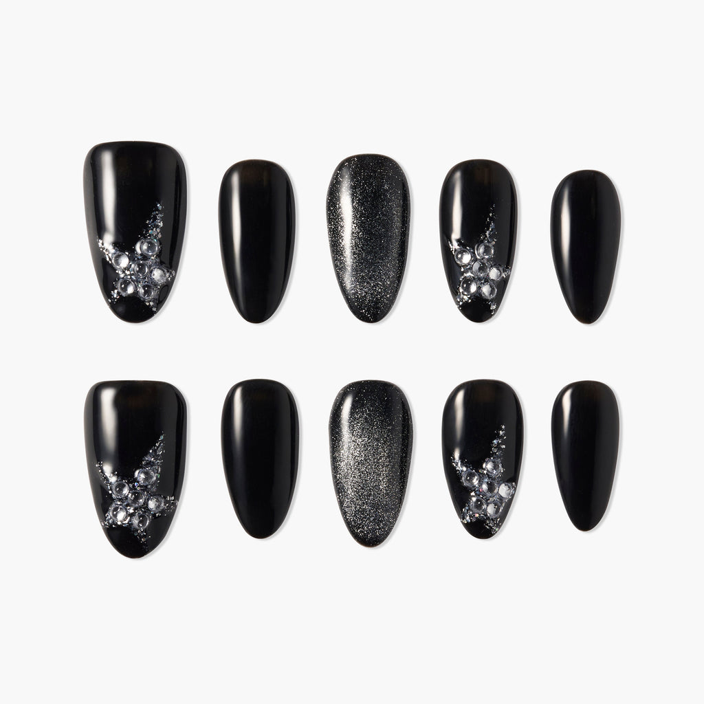 Starlit Radiance (Almond) Reusable Press On Nails