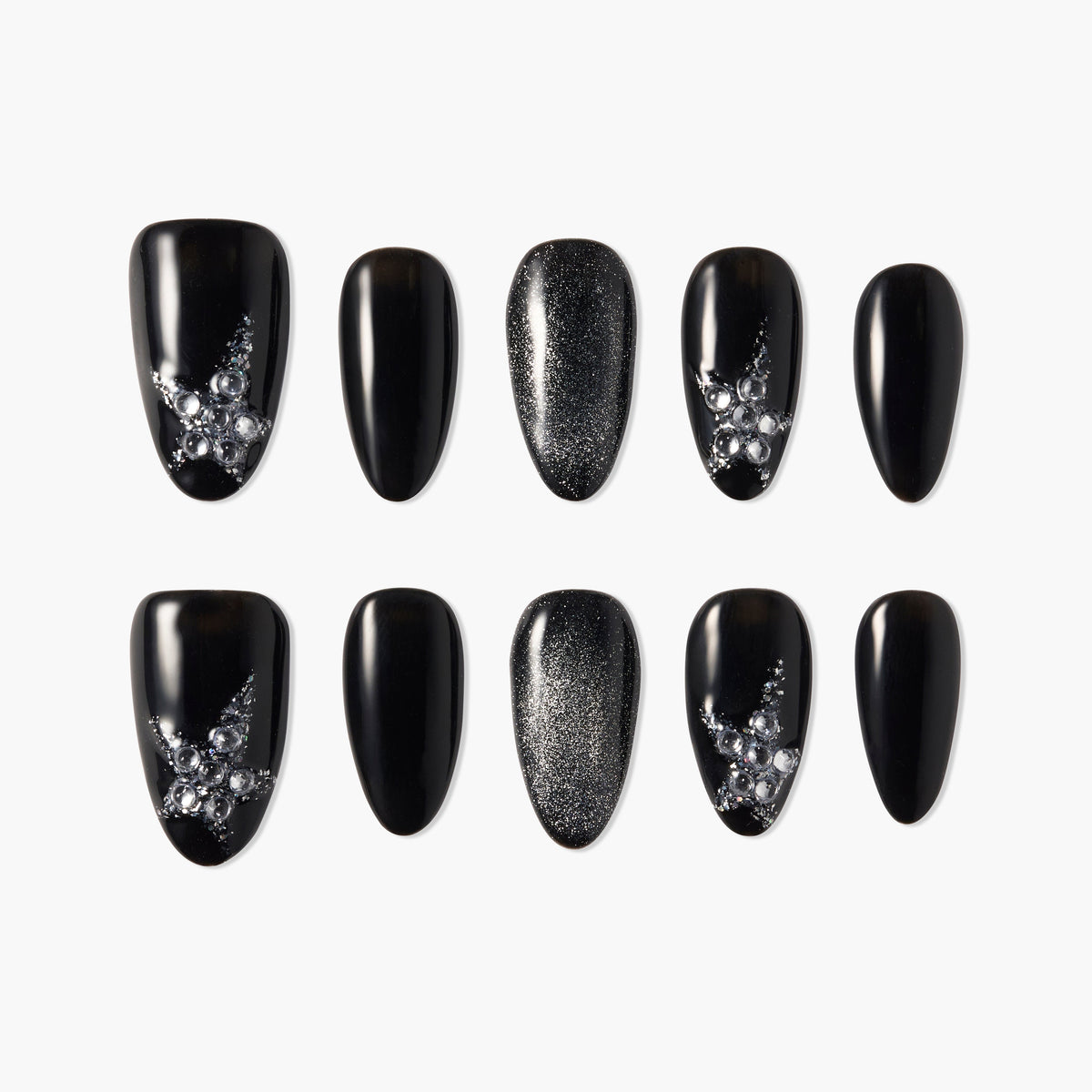 Starlit Radiance (Almond) Reusable Press On Nails