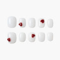 Scarlet Whisper (Round) Reusable Press On Nails