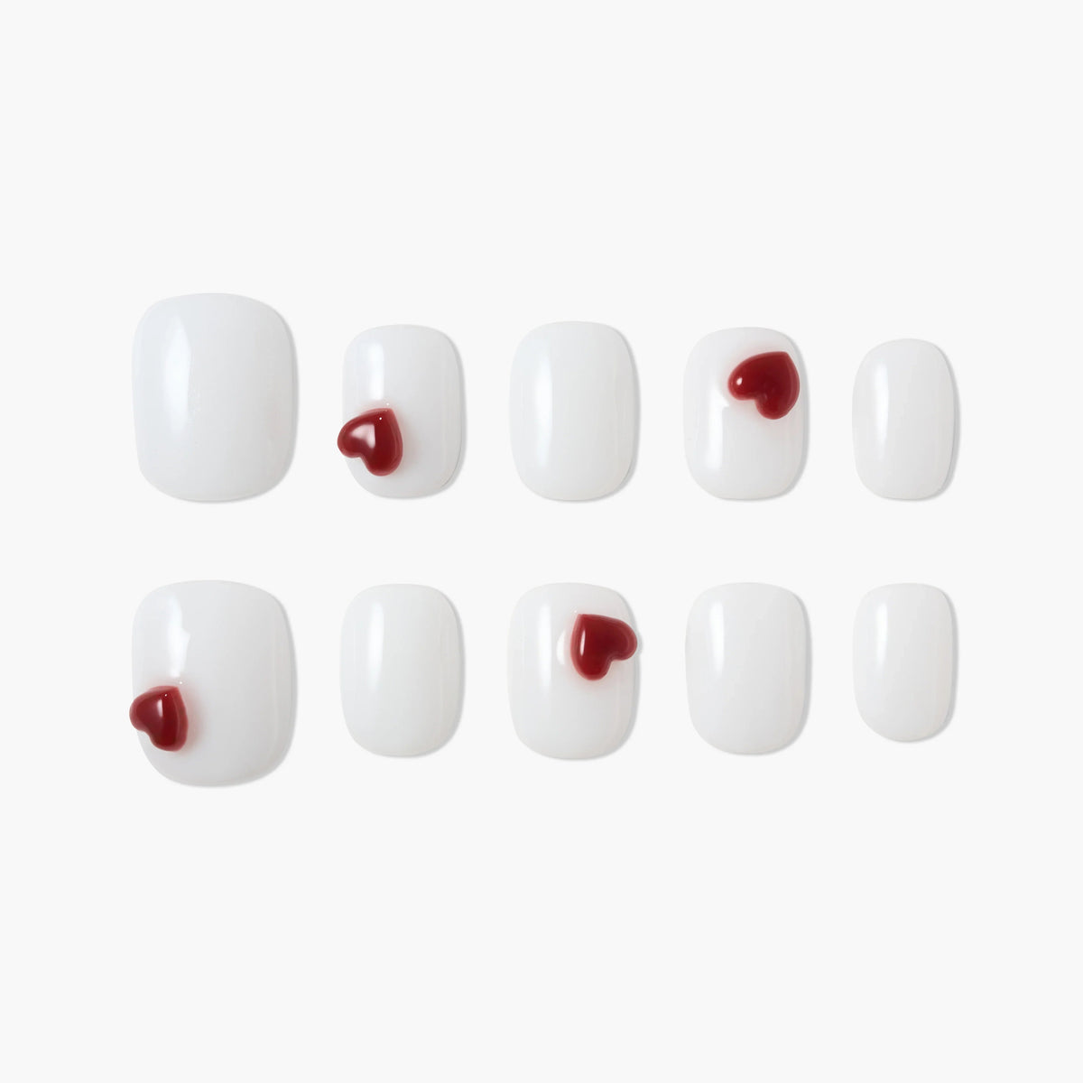 Scarlet Whisper (Round) Reusable Press On Nails