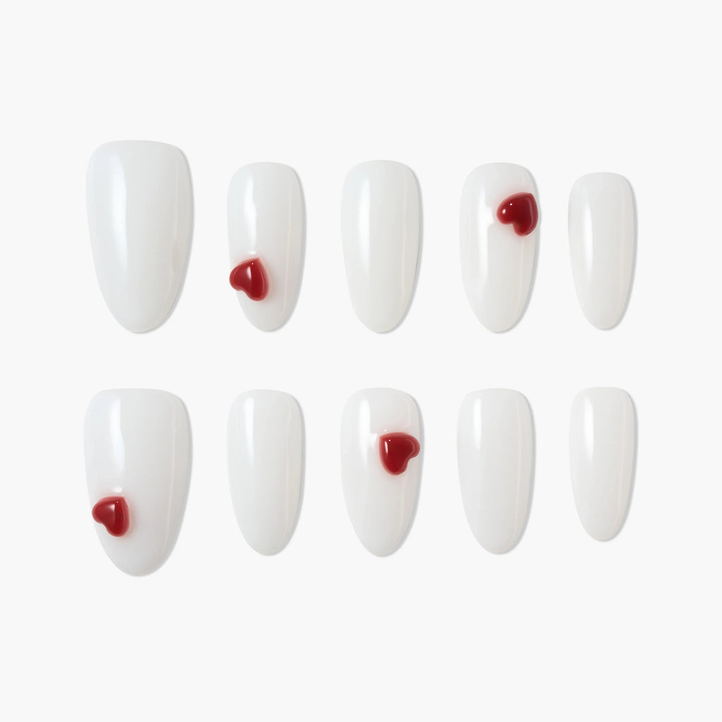 Scarlet Whisper (Almond) Reusable Press On Nails