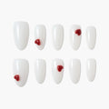 Scarlet Whisper (Almond) Reusable Press On Nails
