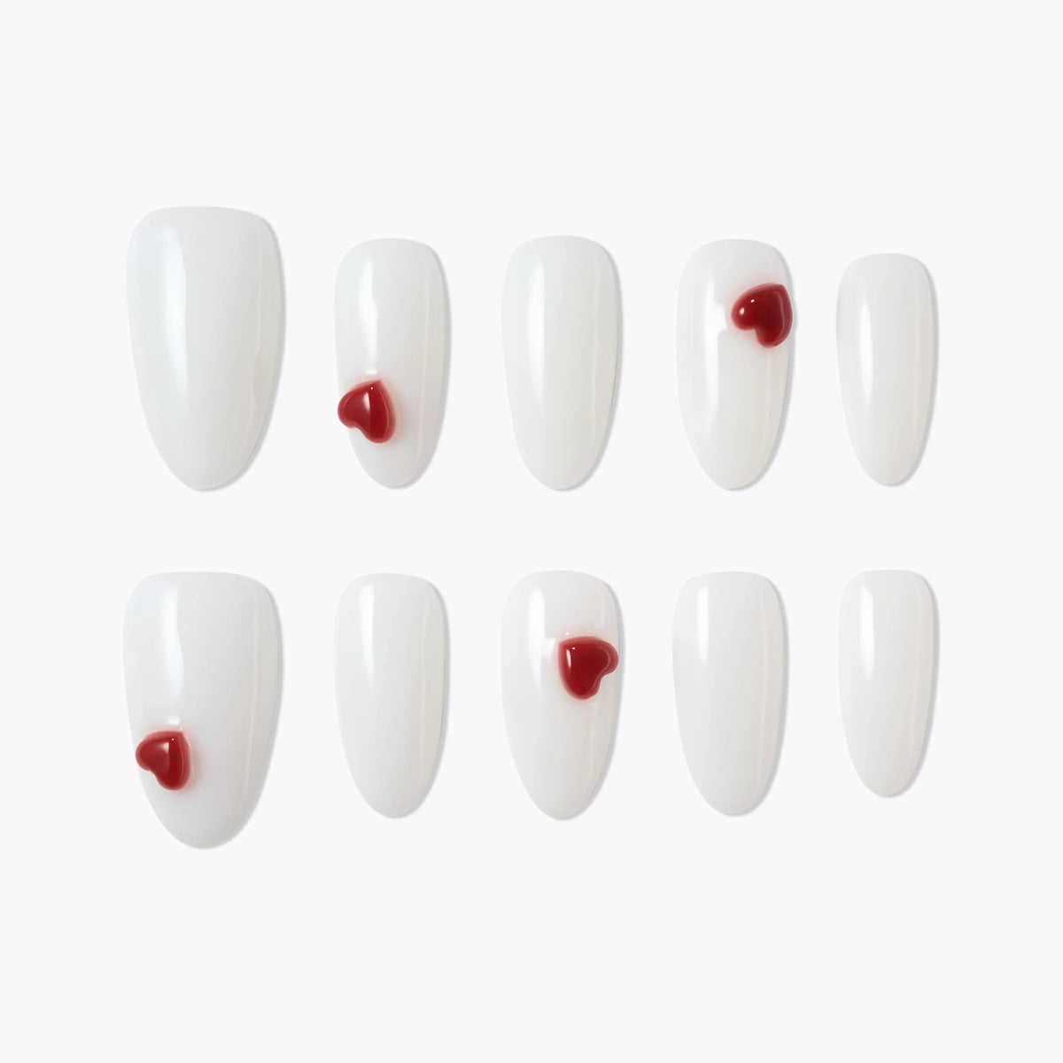 Scarlet Whisper (Almond) Reusable Press On Nails