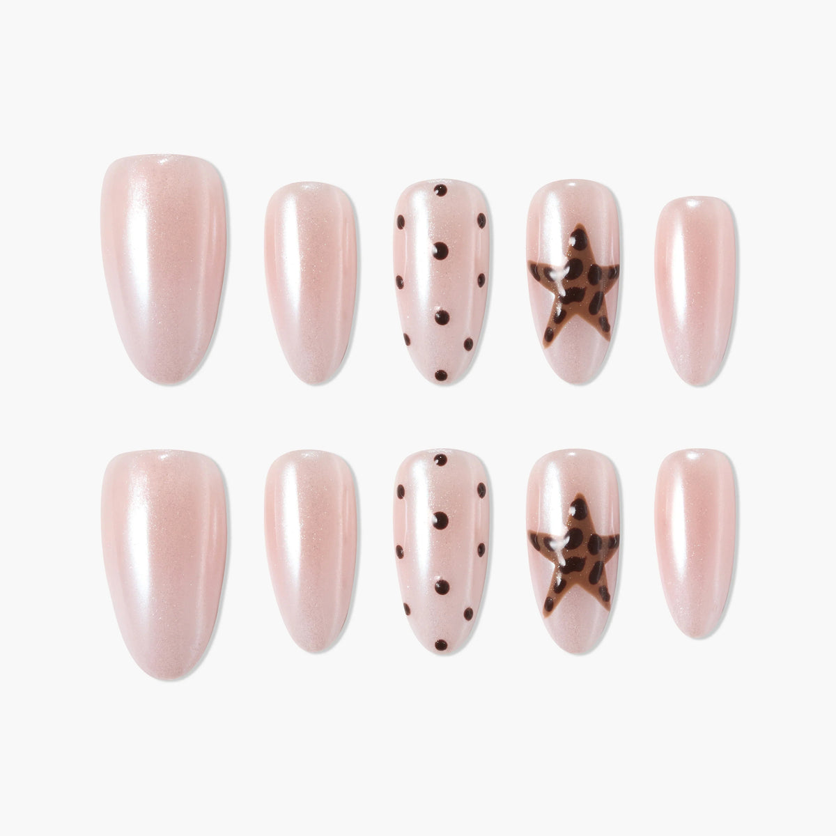 Caramel Starfish Reusable Press On Nails