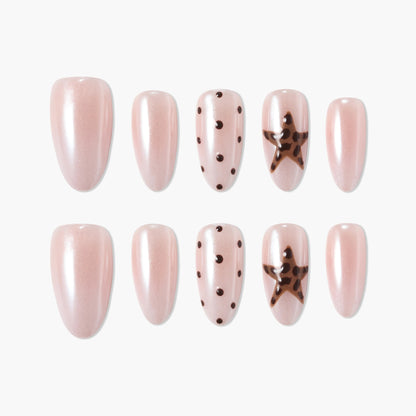 Caramel Starfish Reusable Press On Nails