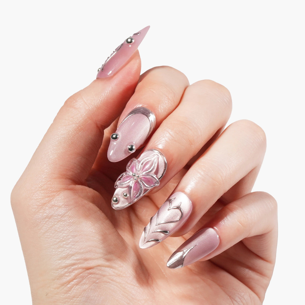 Blushing Petal Muse Reusable Press On Nails