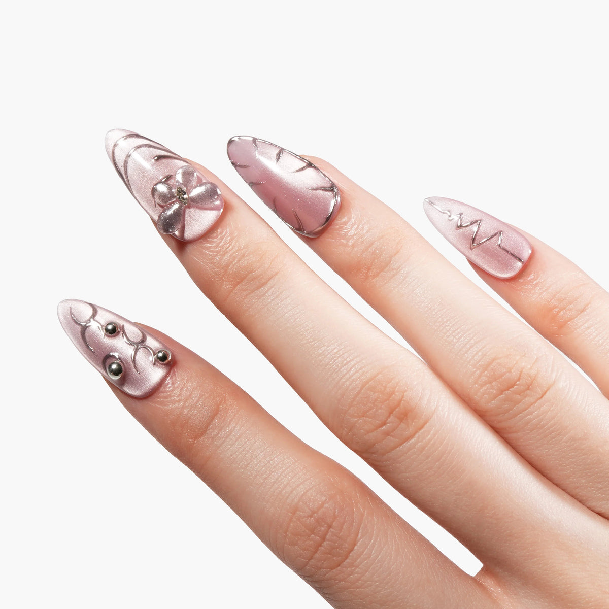 Blushing Petal Muse Reusable Press On Nails