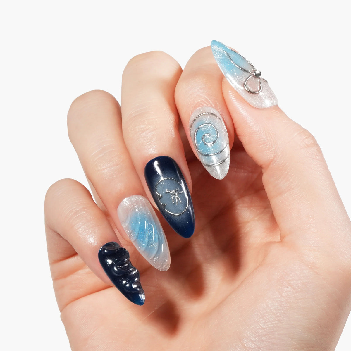 Frozen Constellation Reusable Press On Nails
