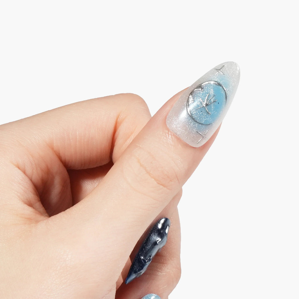 Frozen Constellation Reusable Press On Nails